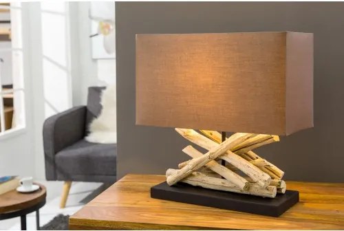 Stolová lampa 36756 Masív drevo/Hnedá-Komfort-nábytok