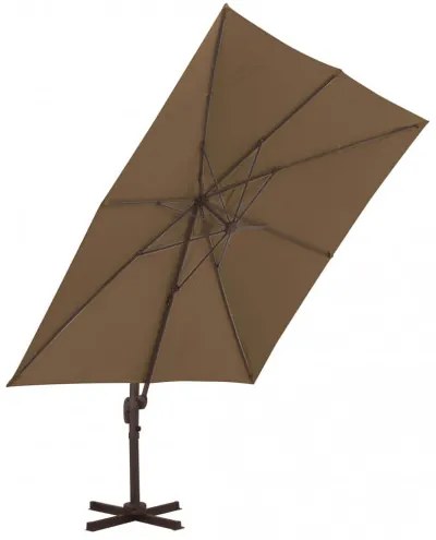 vidaXL Závesný slnečník s hliníkovou tyčou 300x300 cm hnedo-sivý-