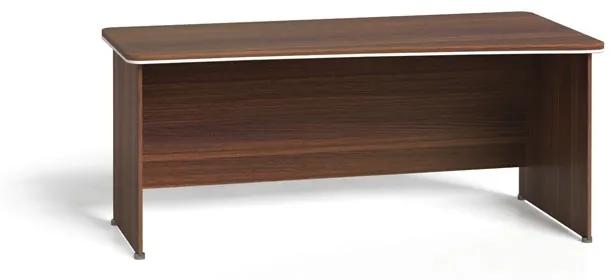 Rohový kancelársky písací stôl ARRISTO LUX, oblúk pravý, 1800 mm, orech