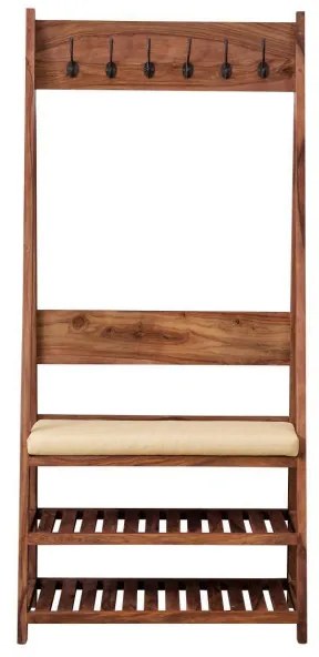 Vešiak Rami s 6 háčikmi 80x175x40 indický masív palisander Svetlomedová