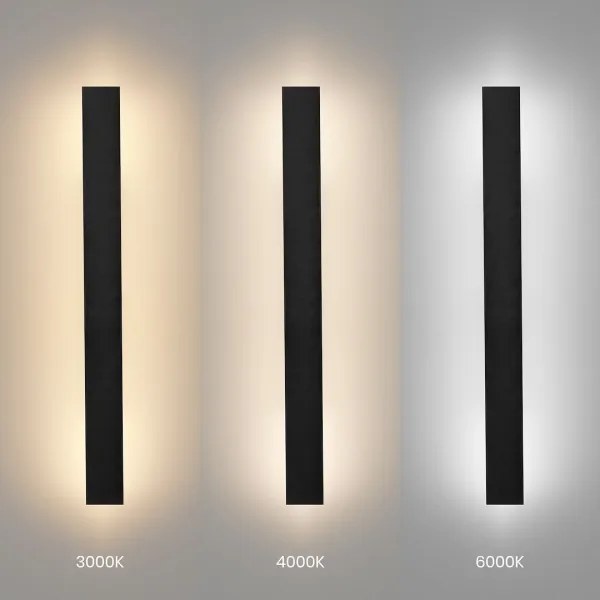 LED Vonkajšie nástenné svietidlo WOW LED/11W/230V 3000/4000/6000K 60 cm IP54 čierne