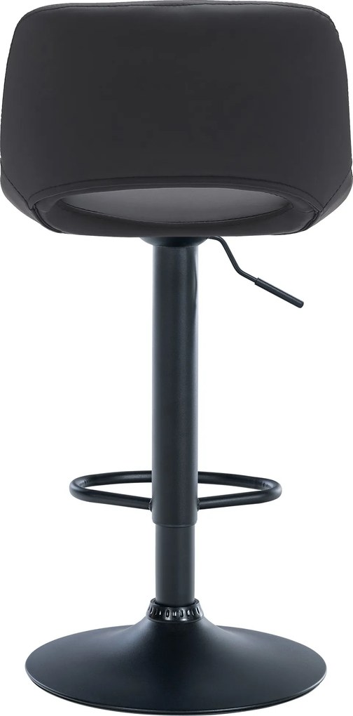Barová stolička Camden - koženka, čierny rám - Čierna