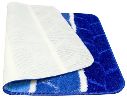 Sada kúpeľňových koberčekov FANO modrá, pruhy