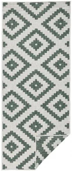 NORTHRUGS - Hanse Home koberce AKCIA: 80x350 cm Kusový koberec Twin-Wendeteppiche 103131 grün creme – na von aj na doma - 80x350 cm