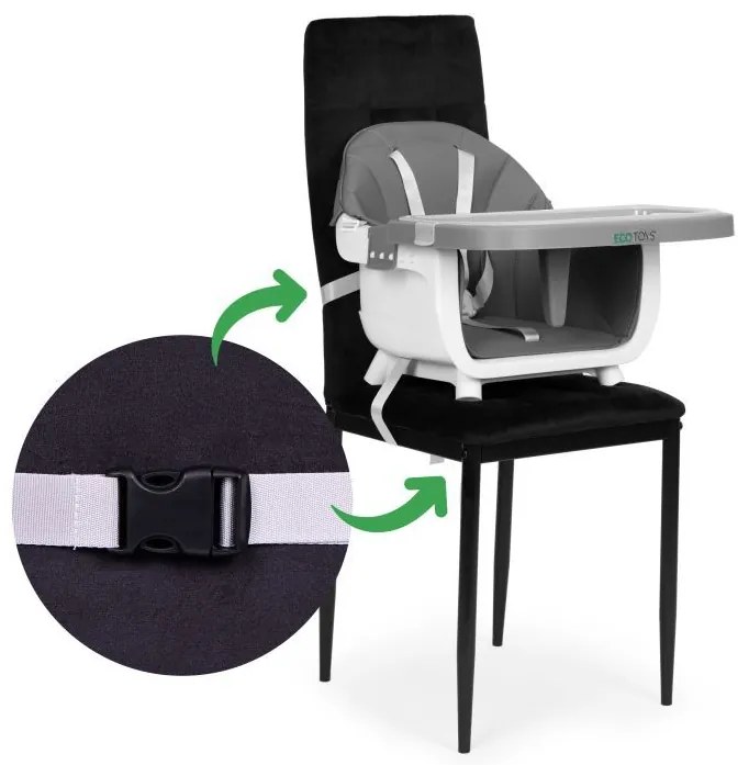 Detská jedálenská stolička 2v1 s nastaviteľným pultíkom zelená