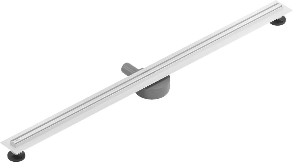 Mexen Flat nerezový sprchový žľab s rotačným 360° sifónom 120 cm, vzor SLIM, biela, 1241120