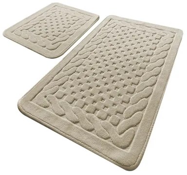 SADA 2x Kúpeľňová predložka BAMBI 60/100 cm béžová