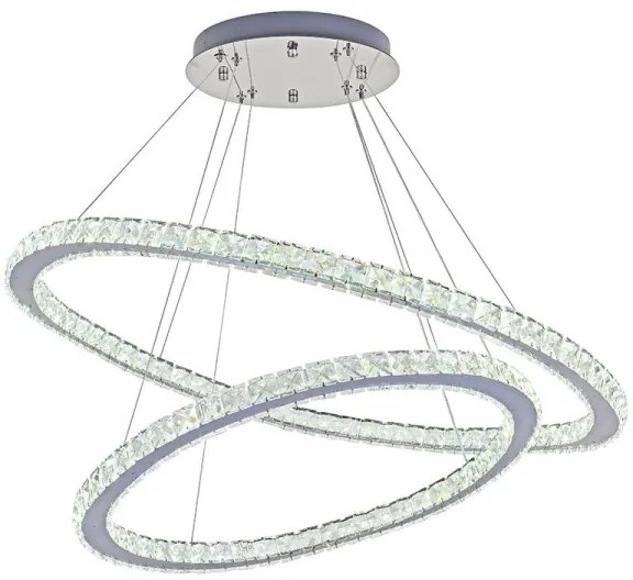 LED Stmievateľný luster na lanku LED/160W/230V 3000-6500K strieborná + DO