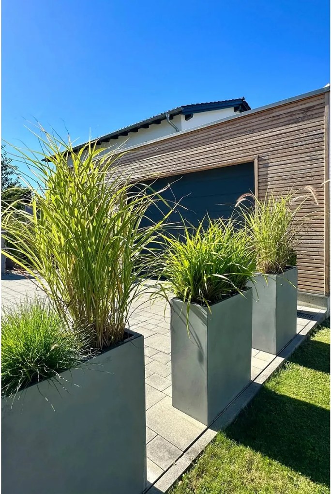 Kvetináč ELEMENTO, sklolaminát, šírka 59 cm, sivá