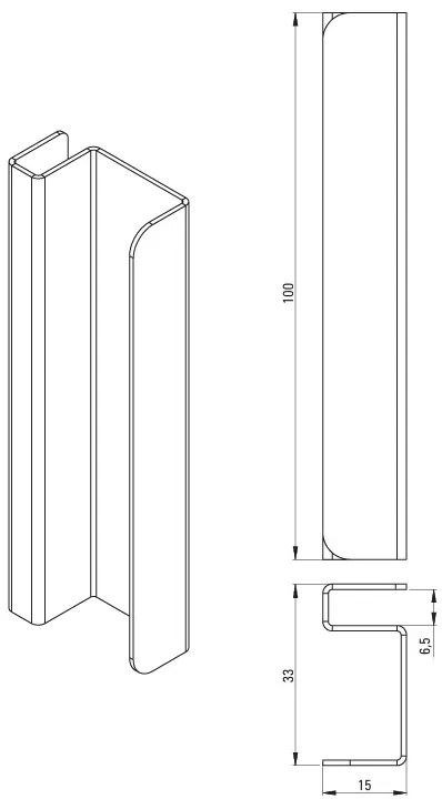 Deante Kerria Plus, rukoväť na sprchové dvere, chrómová, DEA-KTSX010X