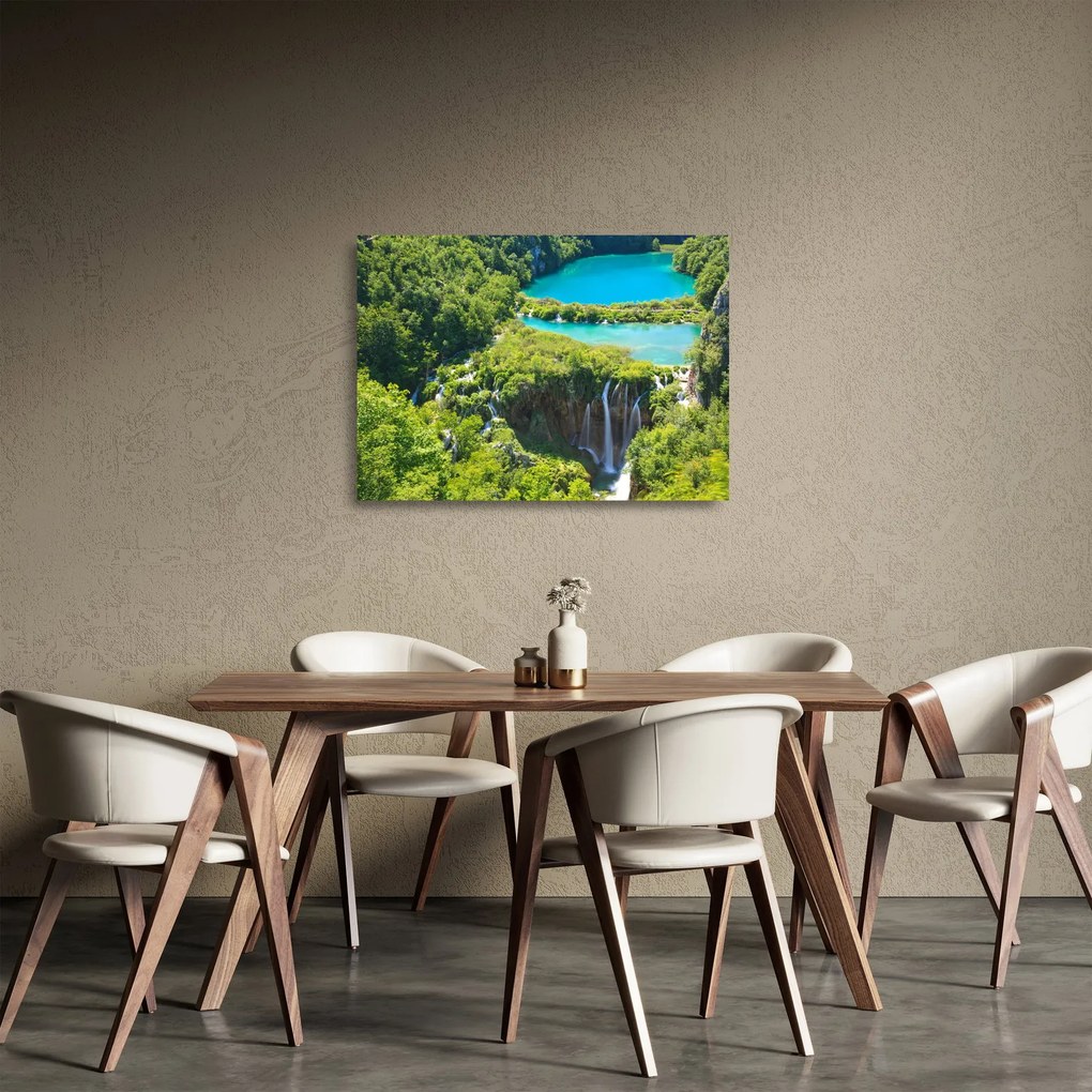 Sklenený obraz - Vodopády (70x50 cm)