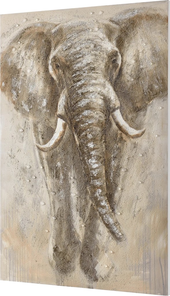 [art.work] Ručne maľovaný obraz - slon - plátno napnuté na ráme - 180x120x3,8 cm
