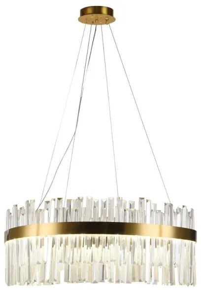 LED Stmievateľný krištáľový luster na lanku LED/80W/230V + diaľkové ovládanie