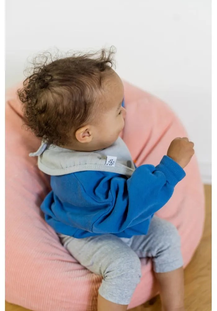 Sivý mušelínový podbradník Kindsgut Dots