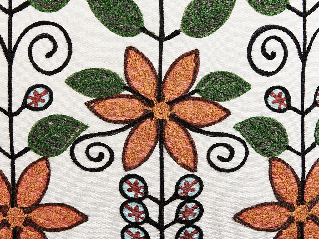 Vyšívaný dekoratívny vankúš so vzorom 50 x 50 cm viacfarebný VELLORE Beliani