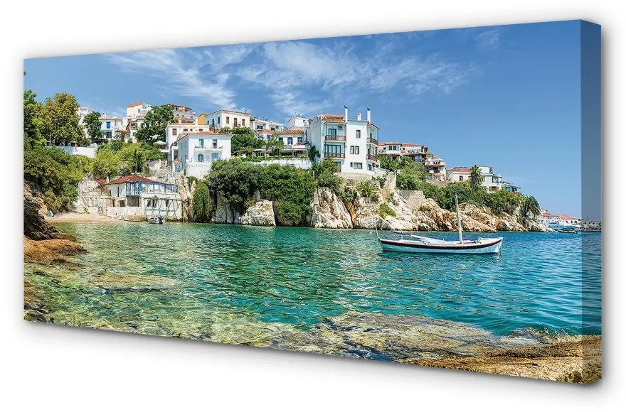 Obraz na plátne Grécko Sea mestského života 140x70cm