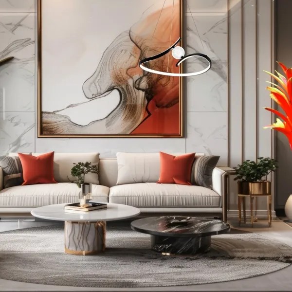 LED Luster na lanku PERLA LED/34W/230V čierna