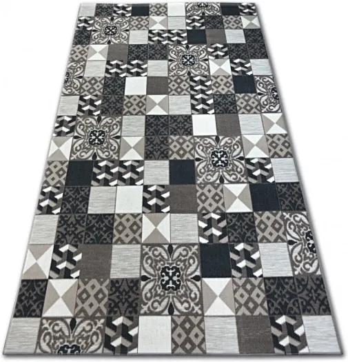 3kraft Kusový koberec LISBOA 27218/985 štvorce hnedý portugal