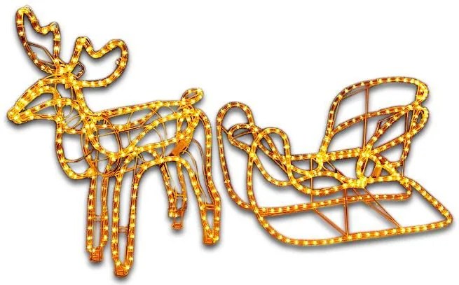 Svetelná dekorácia - vianočný sob, 140 cm, teple biely