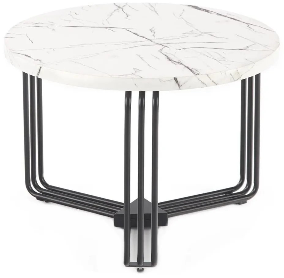 Konferenčný stolík ANTICA 41x55 cm čierna/dekor mramoru