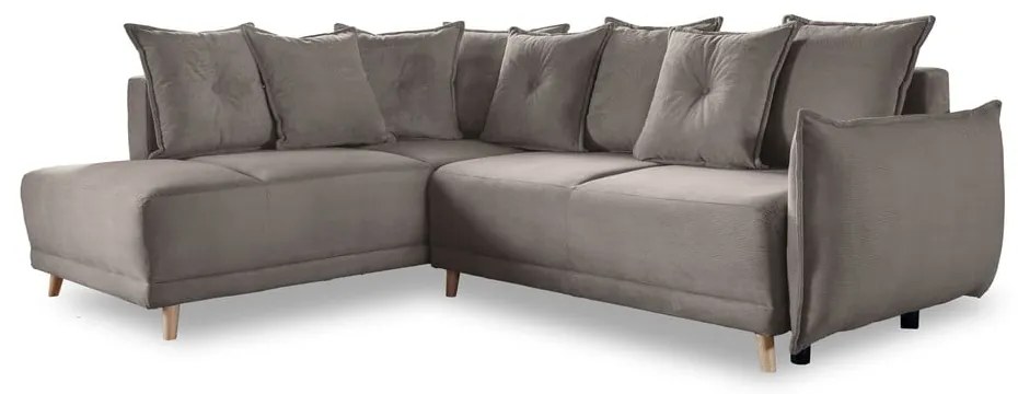 Svetlohnedá menčestrová rozkladacia rohová pohovka (ľavý roh) Lazy Lukka – Miuform