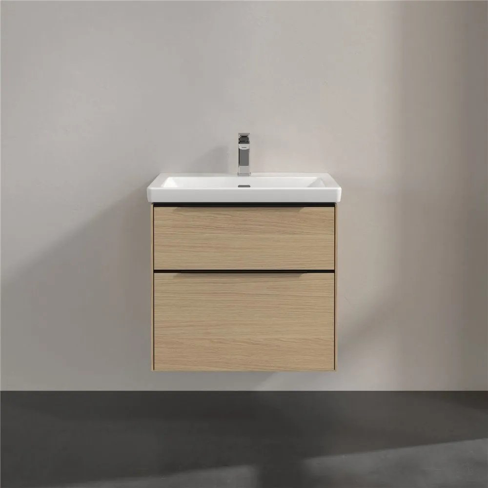 VILLEROY &amp; BOCH Subway 3.0 závesná skrinka pod umývadlo, 2 zásuvky, s LED osvetlením, 622 x 478 x 429 mm, Nordic Oak, C576L1VJ