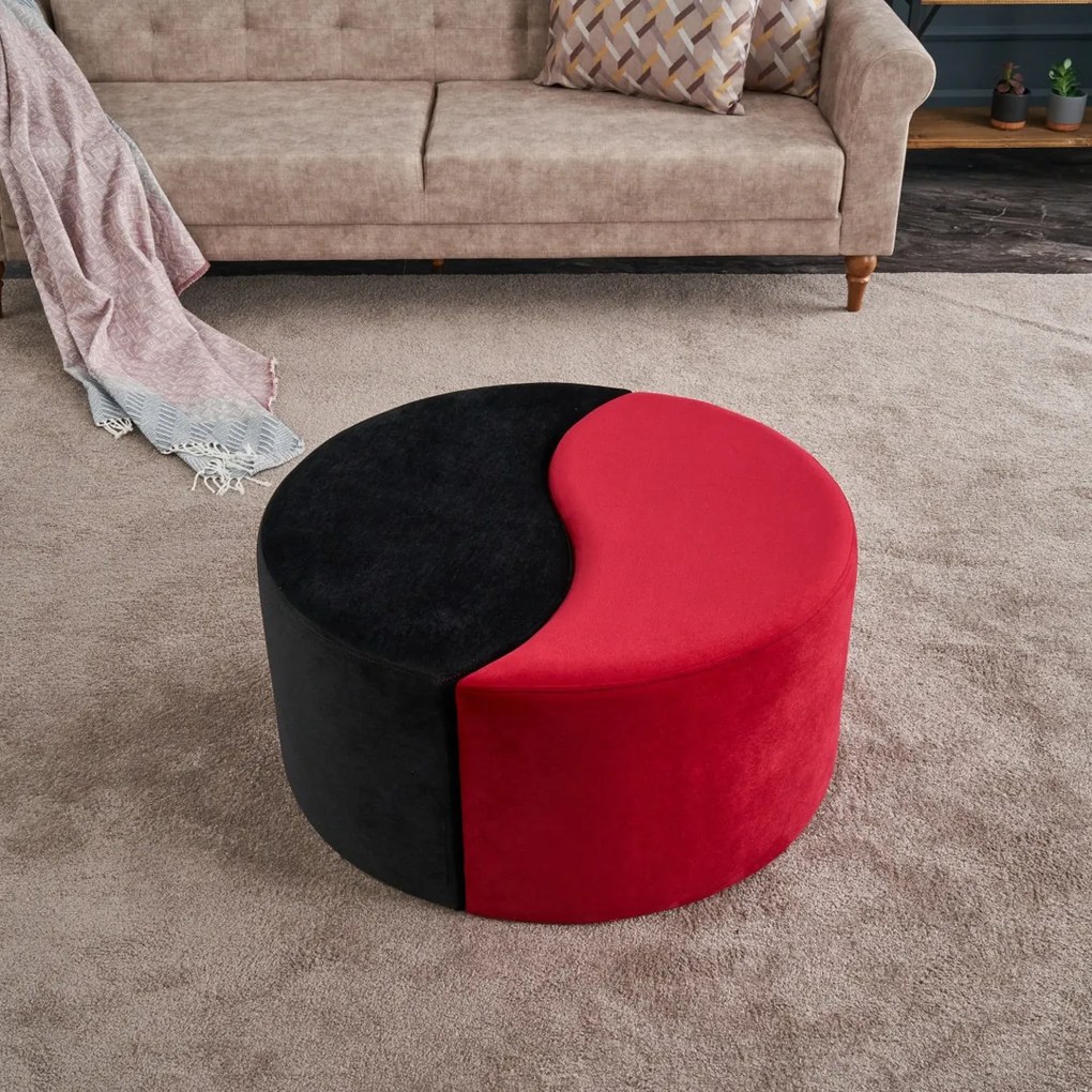 Taburette Alis Pouf Červená a čierna