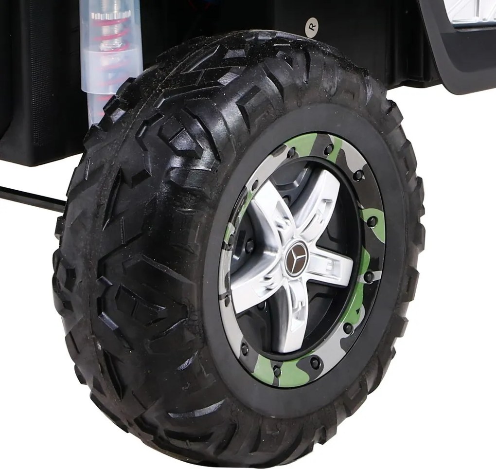 Ramiz Mercedes Benz Unimog pre deti farba Moro + 4x4 + diaľkové ovládanie + nosič batožiny + bezplatné štartovanie + rádio MP3 + LED