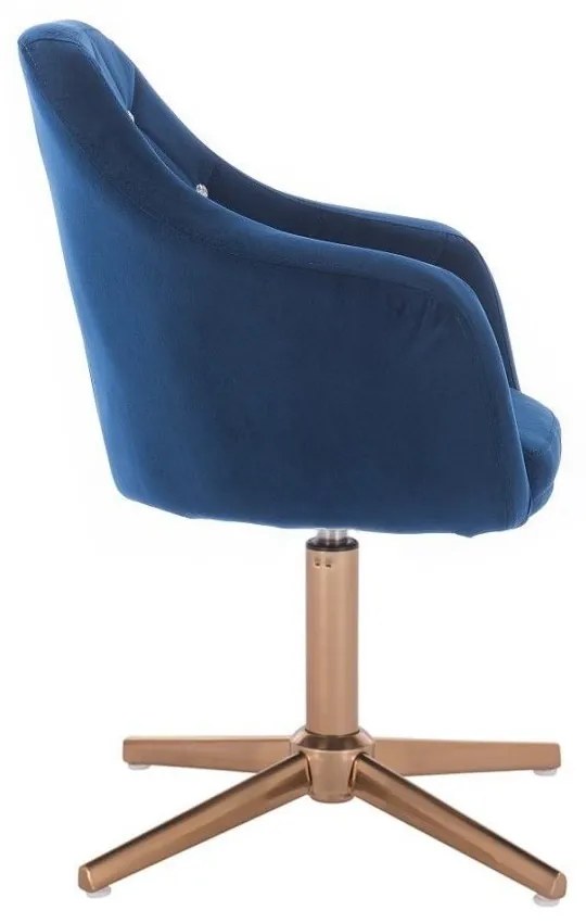 LuxuryForm DESIGN Kreslo ROMA VELUR na zlatom kríži - modré