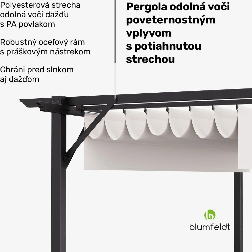 Blumfeldt Pantheon Robust, pergola, 3 x 4 m, práškovo lakovaná oceľ odolná voči poveternostným vplyvom
