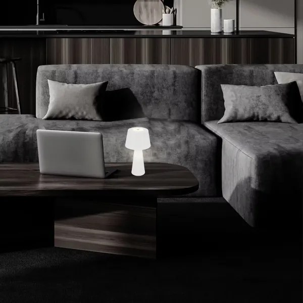 Brilo - LED Stmievateľná nabíjacia vonkajšia stolná lampa LED/3,5W/5V IP44 biela