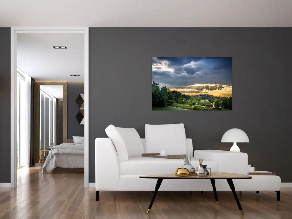 Obraz krajiny s lúčmi (90x60 cm)