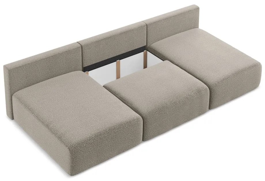 Béžová rozkladacia/s úložným priestorom rohová pohovka Kalena – Makamii