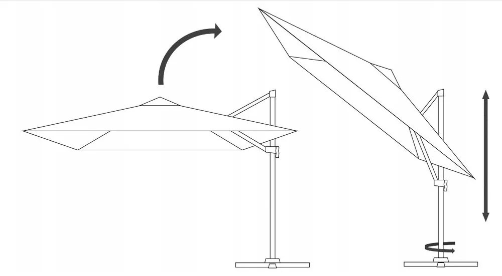 Chomik Slnečník Roma 300 cm + LED osvetlenie - béžová