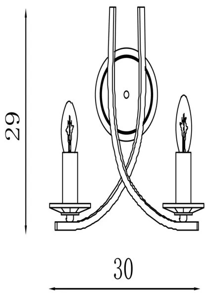 Searchlight 4162-2SB - Nástenné svietidlo ASCONA 2xE14/60W/230V