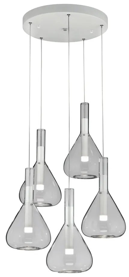 Biele LED závesné svietidlo so skleneným tienidlom ø 55 cm Cipera – CINQUE