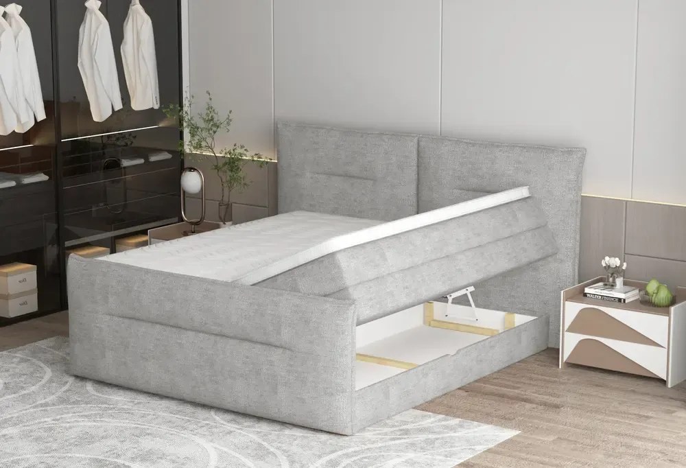 Boxspring posteľ SNOW Šírka postele: 140x200cm, Cenová skupina látky: platinum 4cs