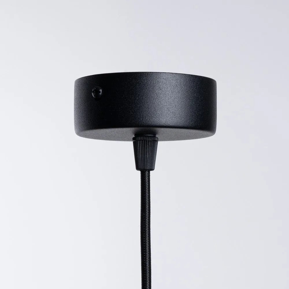 Biele/čierne závesné svietidlo so skleneným tienidlom Belinda – Sollux