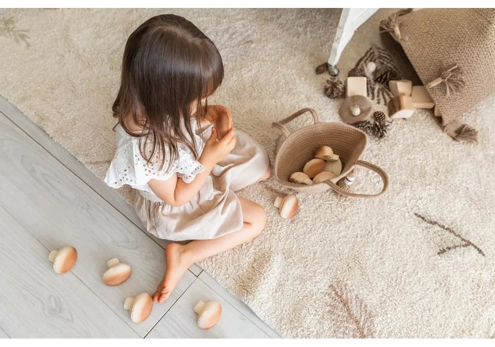 Krémový prateľný ručne tkaný bavlnený detský koberec 140x200 cm Pine Forest – Lorena Canals