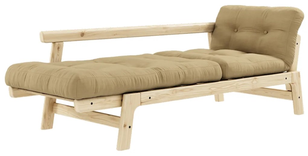 Variabilná pohovka Step Clear lacquered/Wheat beige 70 × 158 × 74 cm