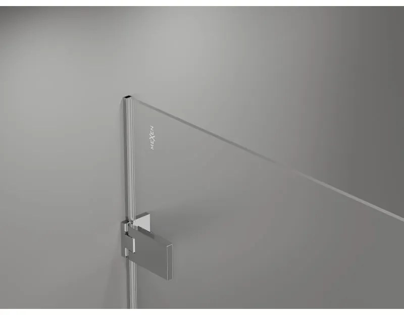 Mexen Lunar-F L, 1-krídlový sprchový kút so skladacími dverami, ľavý, 95 x 80 cm, 8mm číre sklo, chrómový profil, 836L-095-080-01-00-L