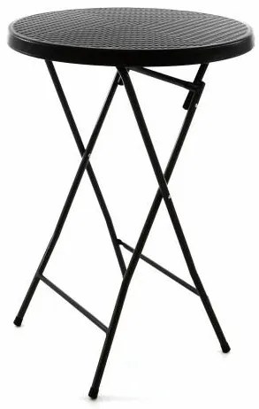 Garthen 40788 Záhradný barový stolík guľatý - ratanová optika 110 cm - čierny