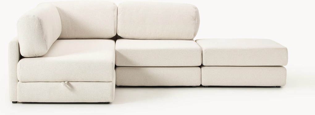 Buklé rohová rozkladacia pohovka's úložným priestorom Ladina