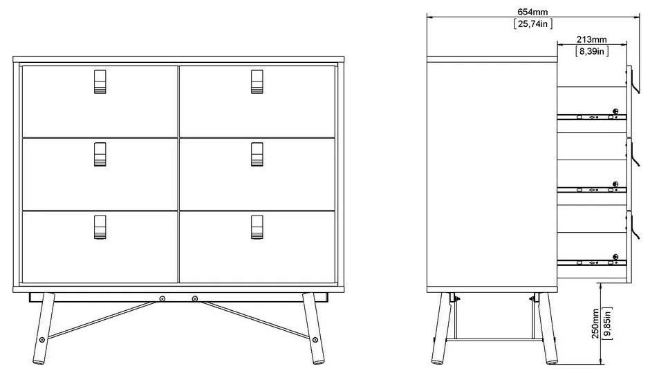 Tmavohnedá komoda Tvilum Ry, 102 x 95 cm