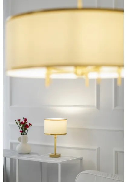 Argon 8047 - Stolná lampa ABBANO 1xE27/15W/230V mosadz/biela