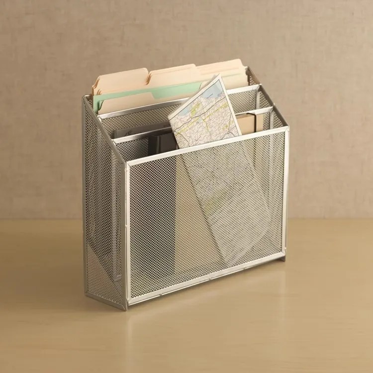 Zeller Present Kovový stojan na dokumenty/učebnice/časopisy, sivý, mriežka, MESH