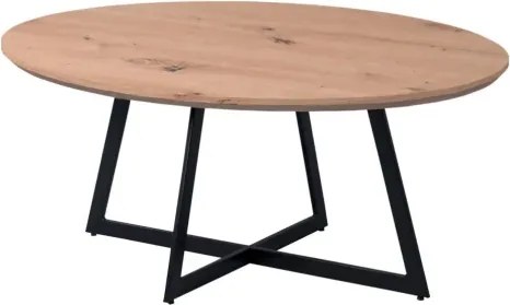 Oválny konferenčný stolík Yarra, čierny/dub artisan%
