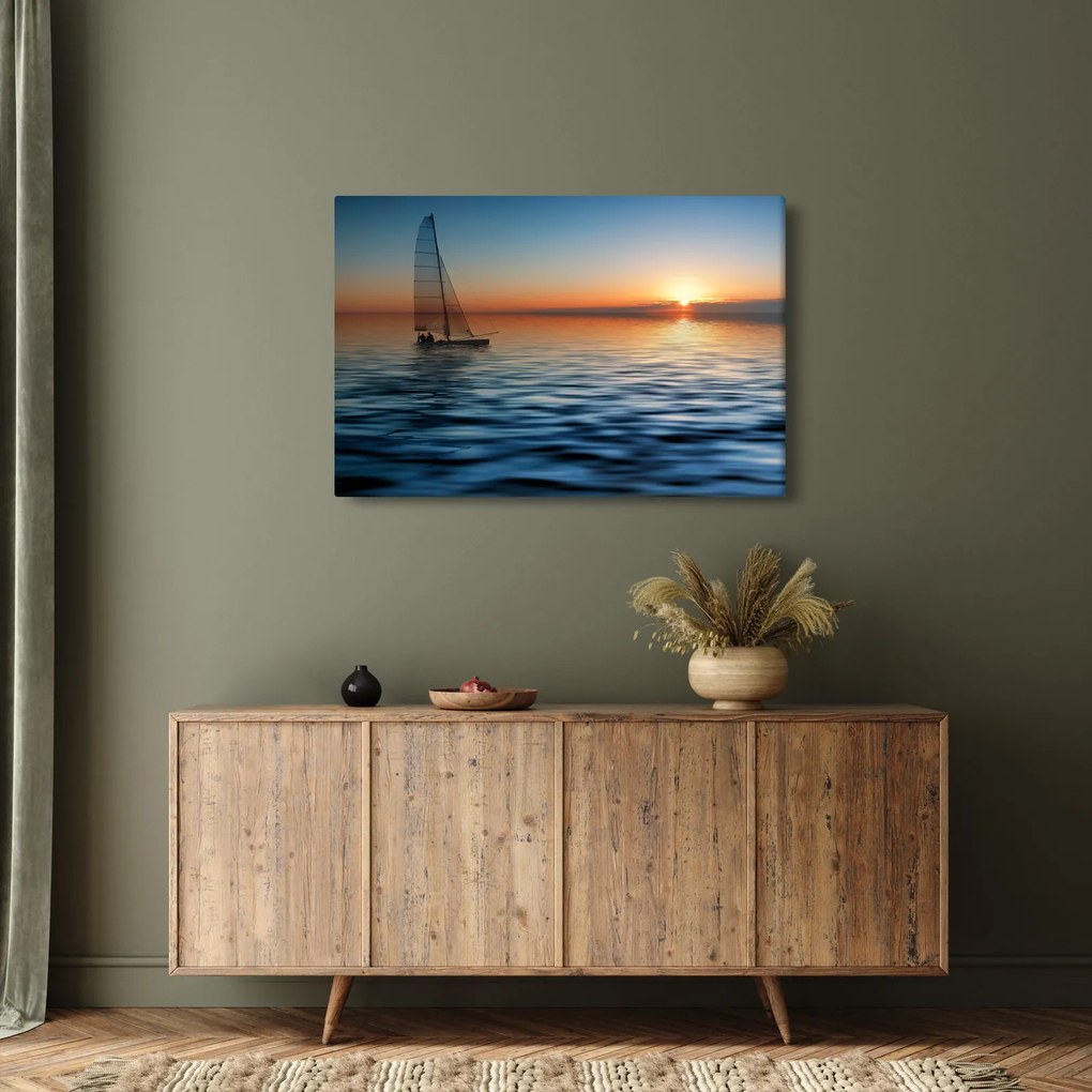 Obraz - Plachetnica na mori (90x60 cm)