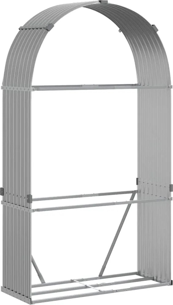 vidaXL Držiak na polená bledosivý 120x45x210 cm pozinkovaná oceľ