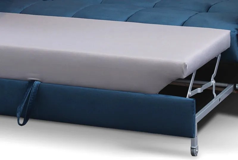 Rohová sedacia súprava Paris, modrá látka, ľavý roh